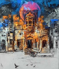 Asghar Ali, 20 x 24 Inch, Acrylic on Canvas, Cityscape Painting, AC-AGA-005